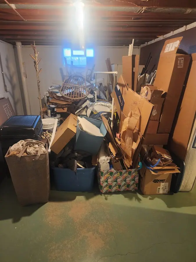 Roll-off dumpster container at job site for 20 Yard Dumpster Rental in Stanton